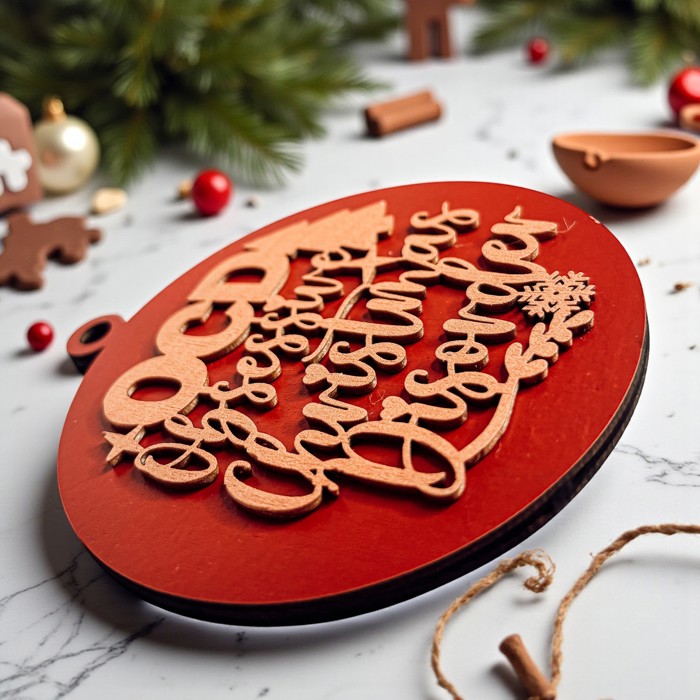 Handmade Wooden Christmas Ornaments, Farm Fresh Christmas Tree Holiday Home Decor, Unique Hanging Christmas Tree Decorations