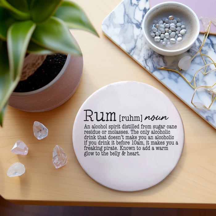 Funny Drink Definition Coasters | Bar Cart Ceramic Coaster | Build Your Own Gift Set | Funny Tabletop Decor & Gifts