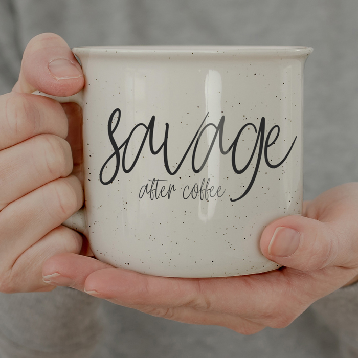 Ceramic Coffee Mugs 2pk | Funny Gift Ideas | Modern Farmhouse Drinkware | Funny Coffee Cups