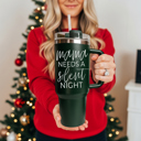  Funny Mom Gifts for Christmas | 40oz Christmas Tumblers with Handle | Red or Green Travel Mugs | Stainless Steel Coffee Mugs & Water Bottles | Holiday Humor Drinkware