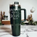  Christmas Tumbler Gifts Funny, 40oz Holiday Tumblers with Handle, Lid & Reusable Straw | Modern 40 oz Red or Green Travel Mugs | Mom Humor Gift Ideas