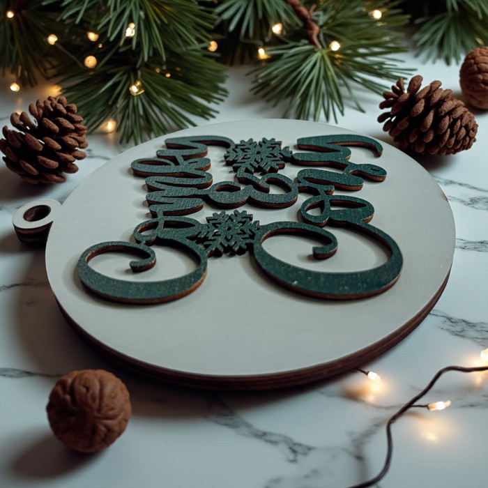 Handmade Wooden Christmas Ornaments, Farm Fresh Christmas Tree Holiday Home Decor, Unique Hanging Christmas Tree Decorations