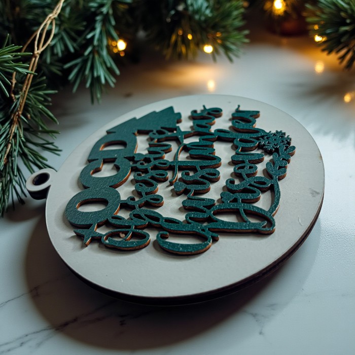 Handmade Wooden Christmas Ornaments, Farm Fresh Christmas Tree Holiday Home Decor, Unique Hanging Christmas Tree Decorations