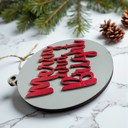  Comfy & Cozy Christmas Home Decor, Handmade Wooden Circle Tree Ornaments or Hanging Holiday Accent, Colorful Cute Christmas Decorations