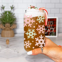  Christmas Glass Cups with Bamboo Lid & Straws, Funny Coffee Mug Gifts