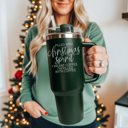  Christmas Tumbler Gifts Funny, 40oz Holiday Tumblers with Handle, Lid & Reusable Straw | Modern 40 oz Red or Green Travel Mugs | Mom Humor Gift Ideas