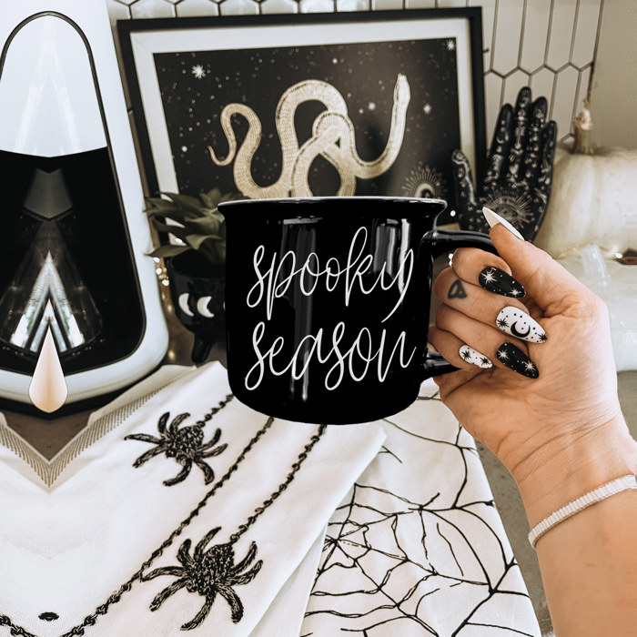 Halloween Coffee Mugs Modern 2pk | Fall & Autumn Drinkware Unique | Halloween Gift Ideas Cute and Funny