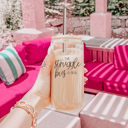  Glass Cups with Lid and Straws 2pk | 17oz Funny Glass Tumblers For Moms | Glass Can Cups