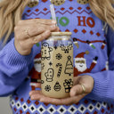  Christmas Kitchen Gifts & Holiday Drinkware Set, 2 Glass Tumblers of Choice, Christmas Glass Coffee Cups with Lid & Straws, Cute, Modern, Funny 