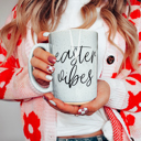  Easter Gift Bundle For Adults - Spring Ceramic Coffee Mugs and Soy Scented Candle 2pk | Pastel Easter Mugs & Spring Scents