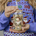  Christmas Kitchen Gifts & Holiday Drinkware Set, 2 Glass Tumblers of Choice, Christmas Glass Coffee Cups with Lid & Straws, Cute, Modern, Funny 