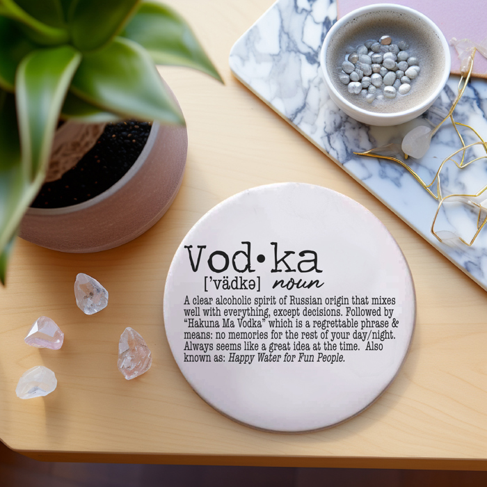 Funny Drink Definition Coasters | Bar Cart Ceramic Coaster | Build Your Own Gift Set | Funny Tabletop Decor & Gifts