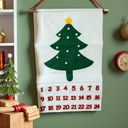 No ornaments Christmas 2025 Advent Calendar, Handmade Hanging Christmas Countdown with Plush Fabric Ornament Options, Reusable Holiday Felt Advent 
