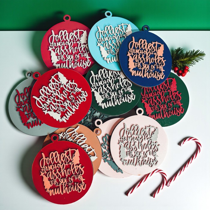 Handmade Wooden Christmas Ornaments, Farm Fresh Christmas Tree Holiday Home Decor, Unique Hanging Christmas Tree Decorations