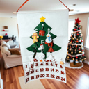  Christmas 2025 Advent Calendar, Handmade Hanging Christmas Countdown with Plush Fabric Ornament Options, Reusable Holiday Felt Advent 