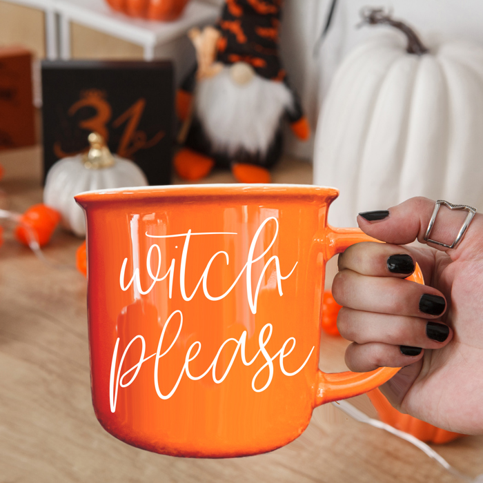Fall and Halloween Gifts, Halloween Glass Tumblers and Coffee Mug Set | 2pk Bundle of Modern Halloween Drinkware, Ceramic Mugs or Glass Cups & Straws with Bamboo Lid