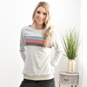 Medium Contrast Stripes Pullover Sweatshirt