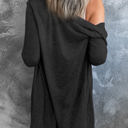 Large Black Open-Front Buttons Cardigan