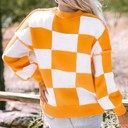  Tennessee Checkered Bishop Sleeve Sweater