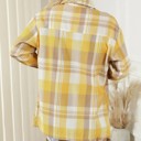  Yellow Plaid Button Up Patch Pocket Shirt