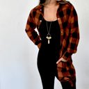  Turn-Down Collar Plaid Long Sleeve Coat