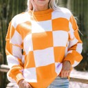  Tennessee Checkered Bishop Sleeve Sweater