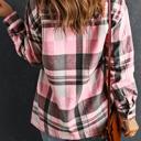  Pink Plaid Button Up Patch Pocket Shirt