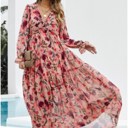  Wild Lotus Ruffle Tiered Maxi Dress