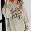   Sequined holly jolly Graphic Corded Sweatshirt