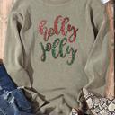   Sequined holly jolly Graphic Corded Sweatshirt