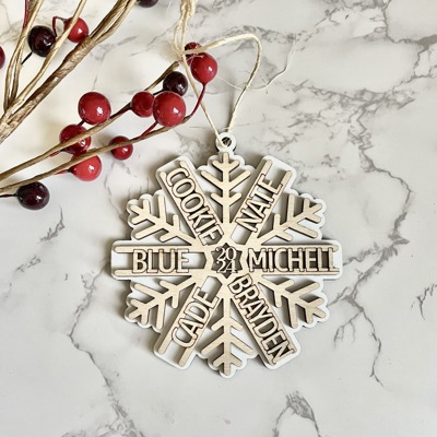 Custom Names Snowflake Ornament