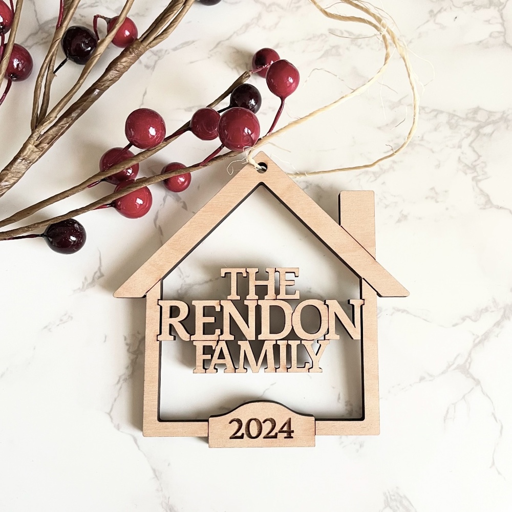 Custom Last Name Ornament