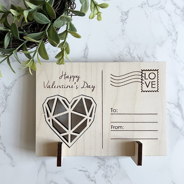 Personalized Valentine's Wooden Card Keepsake