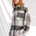 Small White Plaid flannel button down