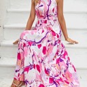 Small Pink Halter maxi dress