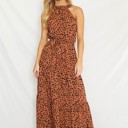 Small Rust Halter maxi dress