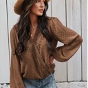 Dotted long sleeve blouse