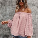  Off shoulder dotted top 