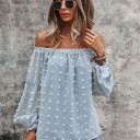 Small Blue Off shoulder dotted top 