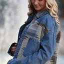 Small Blue Sand Denim Western Jacket