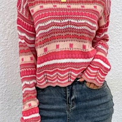 Crochet striped sweater