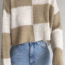 XL Green Checkered Cropped sweater