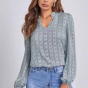 Small Blue Long sleeve sheer blouse