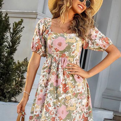 Floral dress with back tie detail