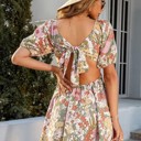  Floral dress with back tie detail