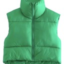 Small green Cropped puffer vest