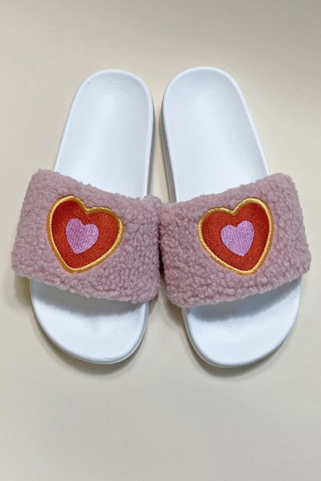 Embroidred heart slides