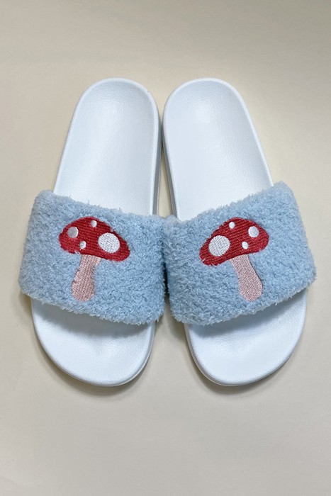 Embroidered mushroom slides