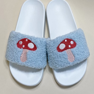 Embroidered mushroom slides