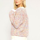  Multicolor yarn v-neck sweater